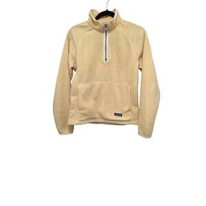 Patagonia Synchilla Women's Small 1/4 Zip Fleece Pullover Jacket Cream Soft